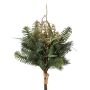 Decorative bunch of eucalyptus and fir RAVOL with berries, green-gold, 18"/45cm