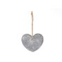 Decorative heart hanging ornament LILU made of stone, grey, 5.1"x4.5"x0.4"/13x11,5x1cm