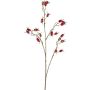 Artificial wild rose branch GLUHEN with rose hips, glitter, red, 75cm