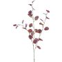 Artificial eucalyptus branch PLOHIN, glitter, dark red, 95cm