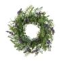 Artificial wreath of lavender, rosemary and fern NOPLI, violet, Ø18"/45cm