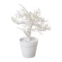 Artificial beech tree BONKA, bare, decorative pot, white, 9"/24cm