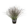 Artificial grass Pennisetum PONZA in decorative pot, frosted, white-green, 18"/45cm