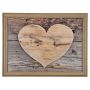 Cushion tray BJARKA, heart motif, brown, 17"x13"x2.8"/43x33x7cm