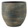 Ceramic plant pot AETIOS, colour gradient, blue-gold, 11"/28cm, Ø11"/28cm