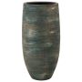 Flower vase made of ceramic AETIOS, colour gradient, blue-gold, 14"/35cm, Ø7"/18cm