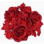 Fake candle wreath INGA, rose, hydrangea, red, Ø3.9"/10cm