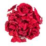 Fake candle wreath INGA, rose, hydrangea, red, Ø 4"/10cm