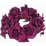 Fake candle wreath INGA, rose, hydrangea, violet, Ø5.9"/15cm