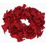Fake candle wreath INGA, rose, hydrangea, red, Ø5.9"/15cm