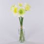 Artificial daffodil bouquet LELA, white and green, 35cm, Ø20cm