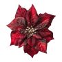 Velvet poinsettia SINFE, burgundy red, Ø7.1"/18cm