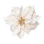 Velvet poinsettia SINFE, cream, Ø18cm