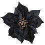Velvet poinsettia SINFE, black, Ø18cm
