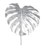 Artificial leaf Philodendron Monstera Deliciosa MENKIS, metallic silver, 3ft/90cm