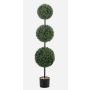 Artificial boxwood 3-ball TOM, decorative pot, crossdoor, artificial trunk, 125cm