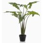 Artificial plant Alocasia Sanderiana MUNAY in decorative pot, green, 4ft/120cm