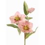 Artificial Christmas rose branch SUNMYN, pink, 22"/55cm, Ø3.1"-3.9"/8-10cm
