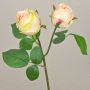 Artificial flower Rose RENATUS, cream-pink, 18"/45cm