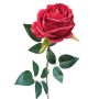 Artificial flower Rose CHERLEN, red, 24"/60cm, Ø4"/10cm