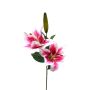 Artificial flower branch Lily RODEHILDE, fuchsia-white, 26"/65cm