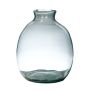 Decorative bottle NERRASITA made of glass, with grooves, recycled, clear, 26,5cm, Ø23,5cm