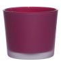 Large glass tealight holder ALENA FROST, magenta matt, 9cm, Ø10cm
