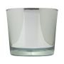 Plant pot made of glass ALENA SHINY, shiny silver, 12,5cm, Ø14,5cm