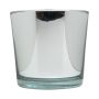 Plant pot made of glass ALENA SHINY, shiny silver, 16cm, Ø17cm