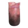 Glass flower vase PEPA, folded opening, multi pink-clear, 41,5cm, Ø20cm