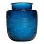 Decorative vase MARISELA made of glass, with ornamental border, blue-clear, 18cm, Ø15,5cm