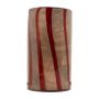 Cylindrical glass flower vase ELISEO, line pattern, brown-orange-clear, 25cm, Ø14cm