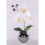 Artificial flower orchid Phalaenopsis NAPIRAI, planter, white, 12"/30cm