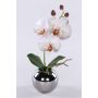Artificial flower orchid Phalaenopsis NAPIRAI, planter, white-purple, 12"/30cm