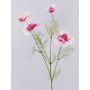 Decorative flower branch Cosmos PRESTIOSA, white-pink, 30"/75cm, Ø2.4"-4.3"/6-11cm