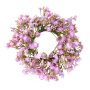 Artificial gypsophila wreath LITAGO, pink-violet, Ø8"/20cm