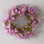 Artificial gypsophila wreath LITAGO, pink-violet, Ø8"/20cm