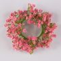 Artificial gypsophila wreath LITAGO, pink-fuchsia, Ø8"/20cm