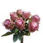 Artificial bouquet of roses MURINET, violet-pink, 14"/35cm