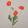 Artificial poppy branch OXANDRINE, orange, 24"/60cm