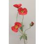 Artificial poppy branch OXANDRINE, red, 24"/60cm