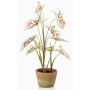 Artificial Syngonium plant YOMREL in a terracotta pot, cream-red, 24"/60cm