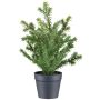 Artificial yew plant KRUHER, decorative pot, green, 11"/28cm