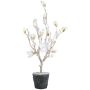 Magnolia decorative tree NANDAL, globe base, flowers, artificial trunk, frosted, white, 37"/95cm