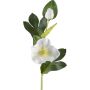 Artificial flower Christmas rose DENDY, white, 14"/35cm