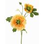 Artificial SAGARA ranunculus branch, apricot-green, 18"/45cm, Ø2"-3.5"/5-9cm