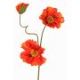PEJA artificial poppy branch, orange-red, 90cm, Ø11–13cm