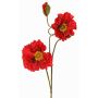 PEJA artificial poppy branch, red, 90 cm, Ø 11–13 cm