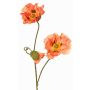 PEJA artificial poppy branch, peach, 90cm, Ø11–13cm
