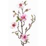 Artificial magnolia spray MARGA, pink-fuchsia, 31"/80cm, Ø2.4"-3.1"/6-8cm